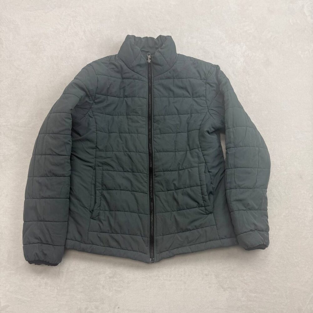 Wantdo Women's Puffer Jacket Grey Size M Quilted Full Zip Padded Winter Coat